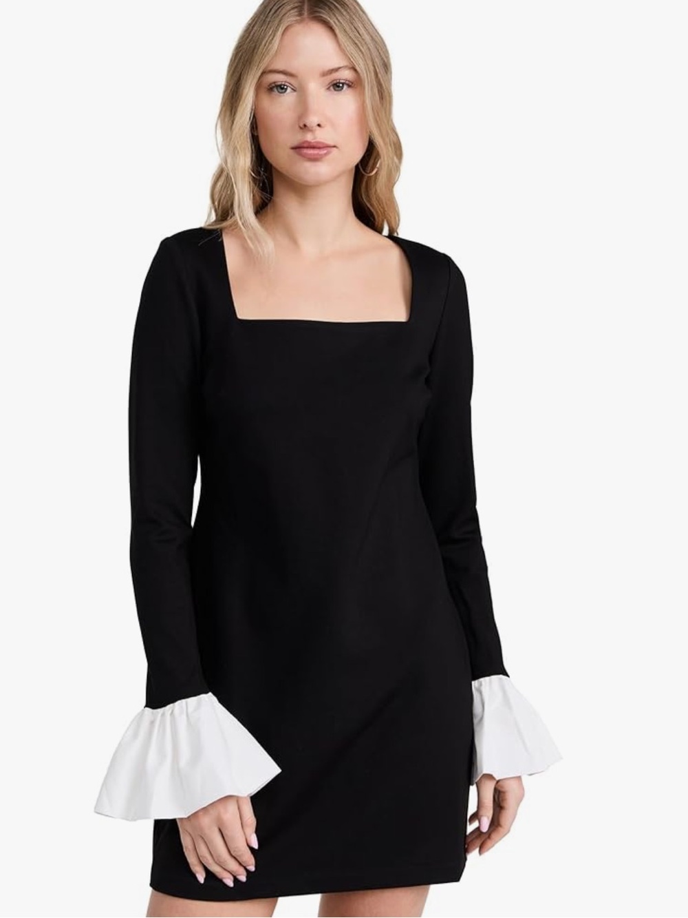 LOFT, Flounce Cuff Ponte Mini Dress, Size 00P, NWT (STAUD dup)